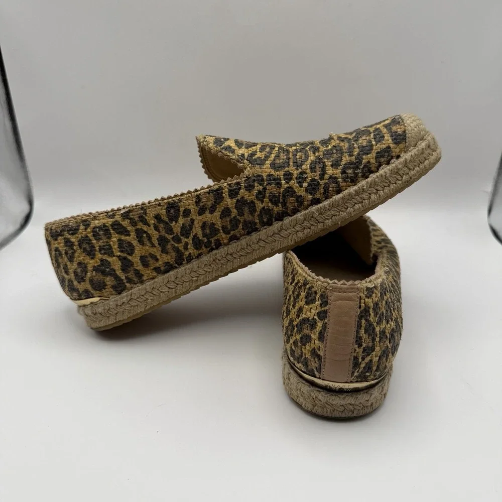 Stuart Weitzman Leopard Espadrille Flats Shoes Women's Size 7.5M